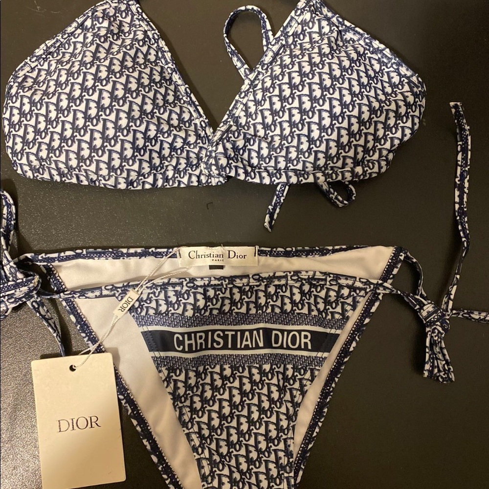 Dior Blue & White Bikini Set